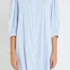 ENGLISH FACTORY Tops*- Ruffled Collar Shirt Dress POWDERBLUE