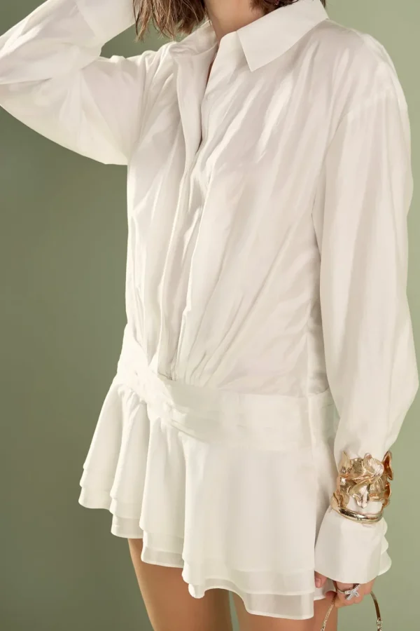 ENGLISH FACTORY Tops*- Ruffled Micro Mini Romper OFFWHITE