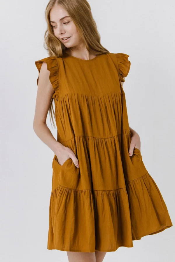 ENGLISH FACTORY Tops*- Ruffled Tiered Dress