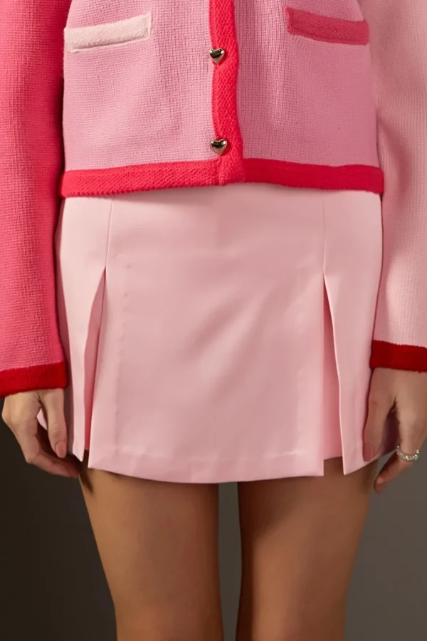 ENGLISH FACTORY Tops*- Satin Single Pleat Skort