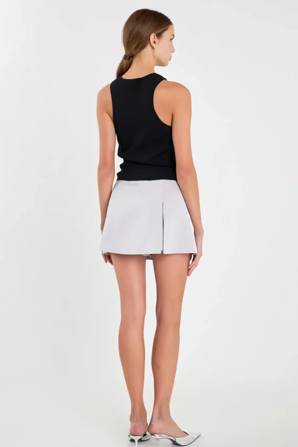 ENGLISH FACTORY Tops*- Satin Single Pleat Skort