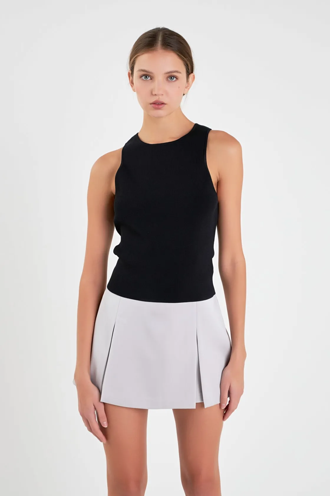 english_factory__satin_si_13.webp ENGLISH FACTORY Tops*- Satin Single Pleat Skort
