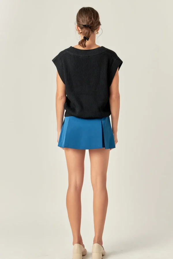 ENGLISH FACTORY Tops*- Satin Single Pleat Skort