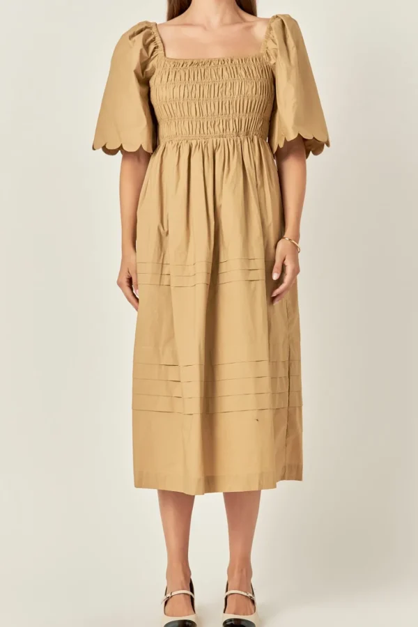 ENGLISH FACTORY Tops*- Scallop Detail Midi Dress