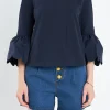 ENGLISH FACTORY Tops*- Scallop Bell Sleeve T-Shirt