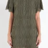 ENGLISH FACTORY Tops*- Scallop Embroidered Cotton Mini Shirt Dress