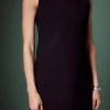 ENGLISH FACTORY Tops*- Scallop Hotfix Mini Dress BLACK