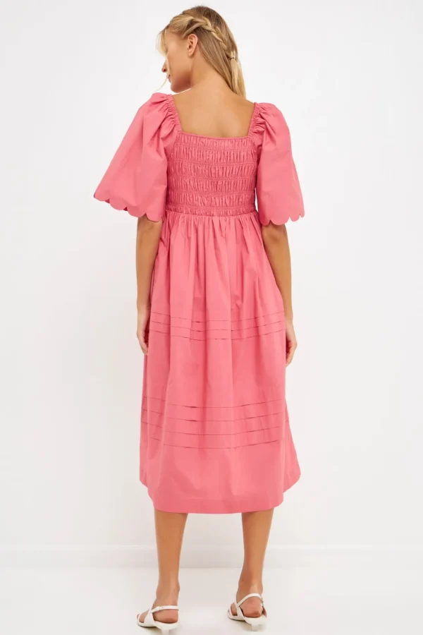 ENGLISH FACTORY Tops*- Scallop Detail Midi Dress