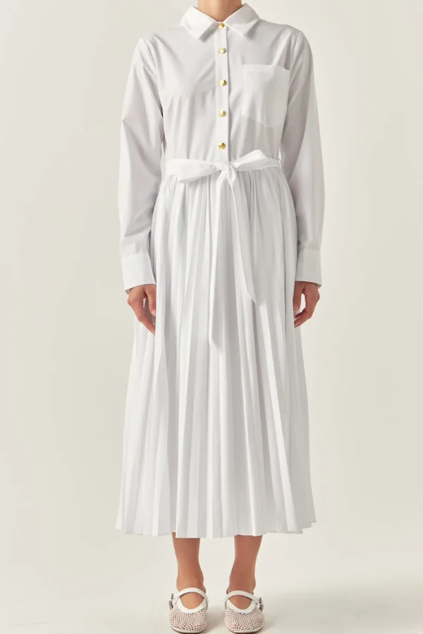 ENGLISH FACTORY Tops*- Shirt Midi Dress OFFWHITE