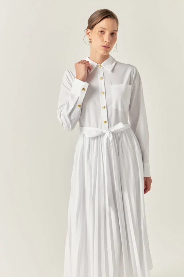 ENGLISH FACTORY Tops*- Shirt Midi Dress OFFWHITE