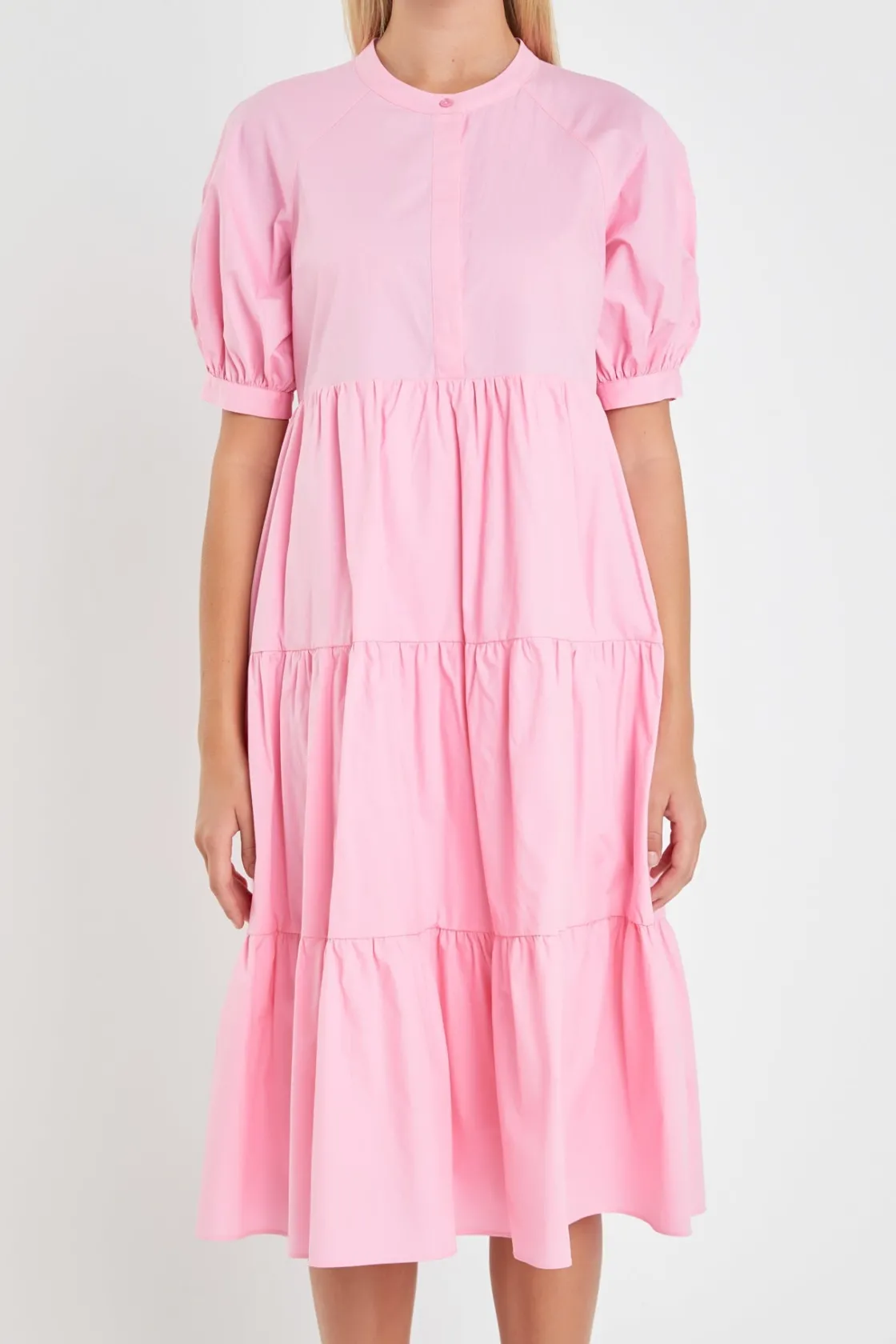 english_factory__short_pu_20.webp ENGLISH FACTORY Tops*- Short Puff Sleeve Midi Dress