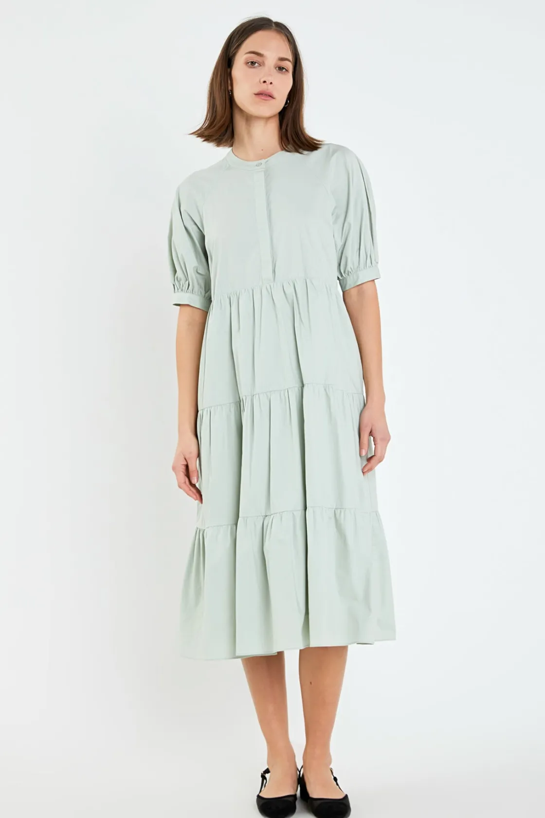 english_factory__short_pu_24.webp ENGLISH FACTORY Tops*- Short Puff Sleeve Midi Dress