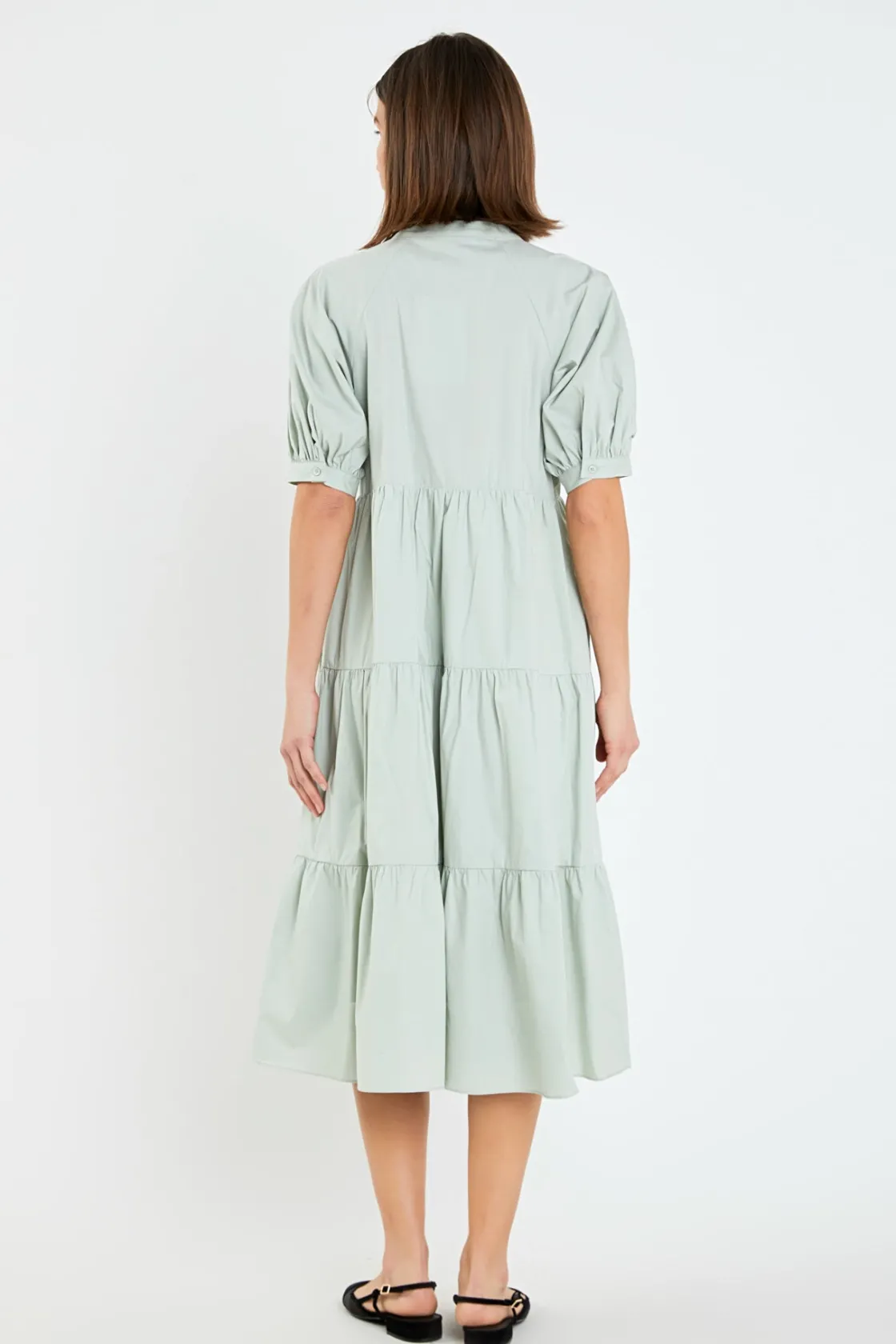 english_factory__short_pu_27.webp ENGLISH FACTORY Tops*- Short Puff Sleeve Midi Dress