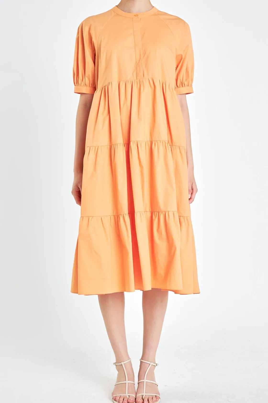 english_factory__short_pu_30.webp ENGLISH FACTORY Tops*- Short Puff Sleeve Midi Dress