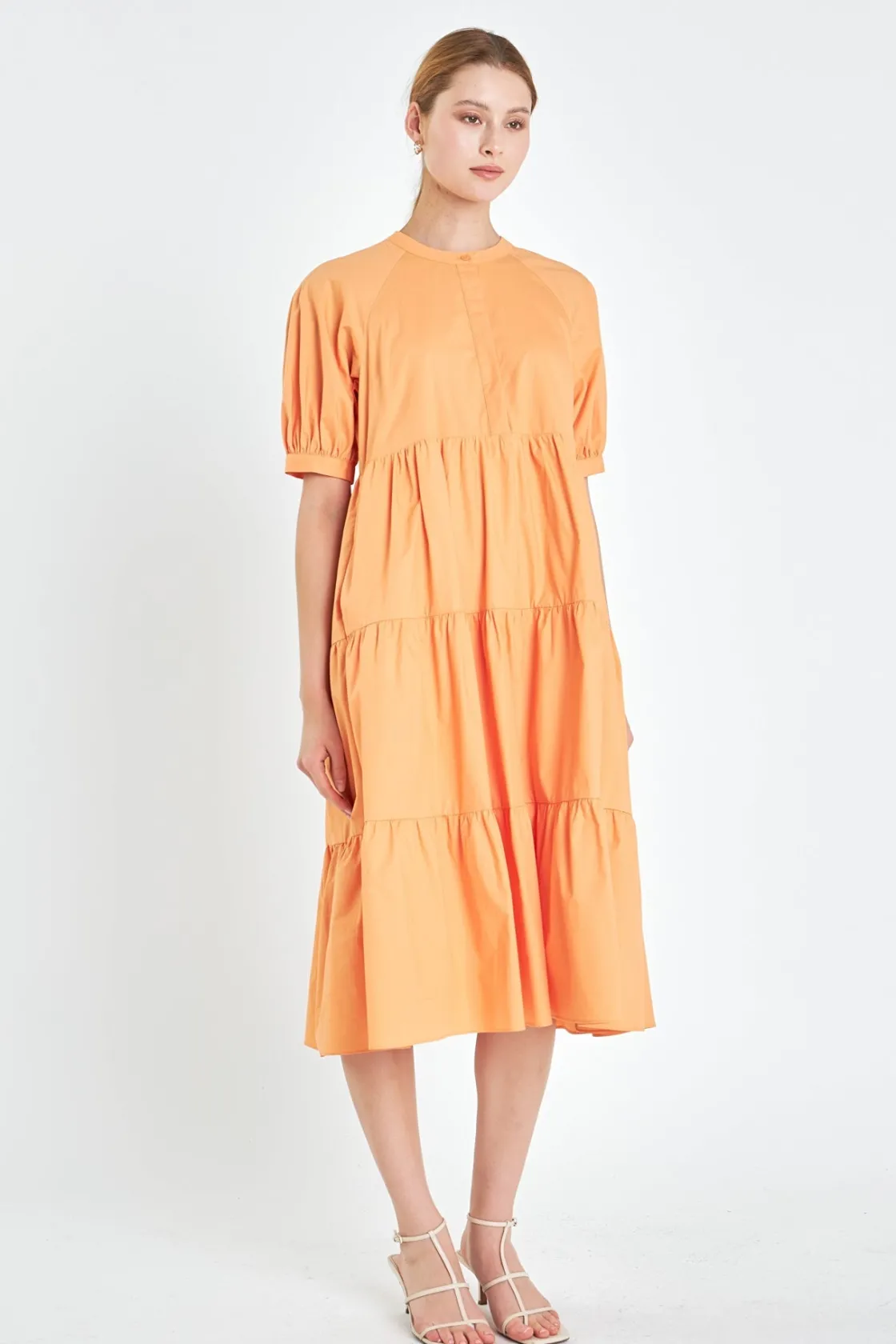 english_factory__short_pu_31.webp ENGLISH FACTORY Tops*- Short Puff Sleeve Midi Dress