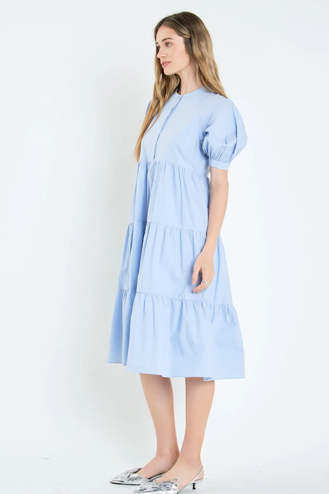 english_factory__short_pu_36.webp ENGLISH FACTORY Tops*- Short Puff Sleeve Midi Dress