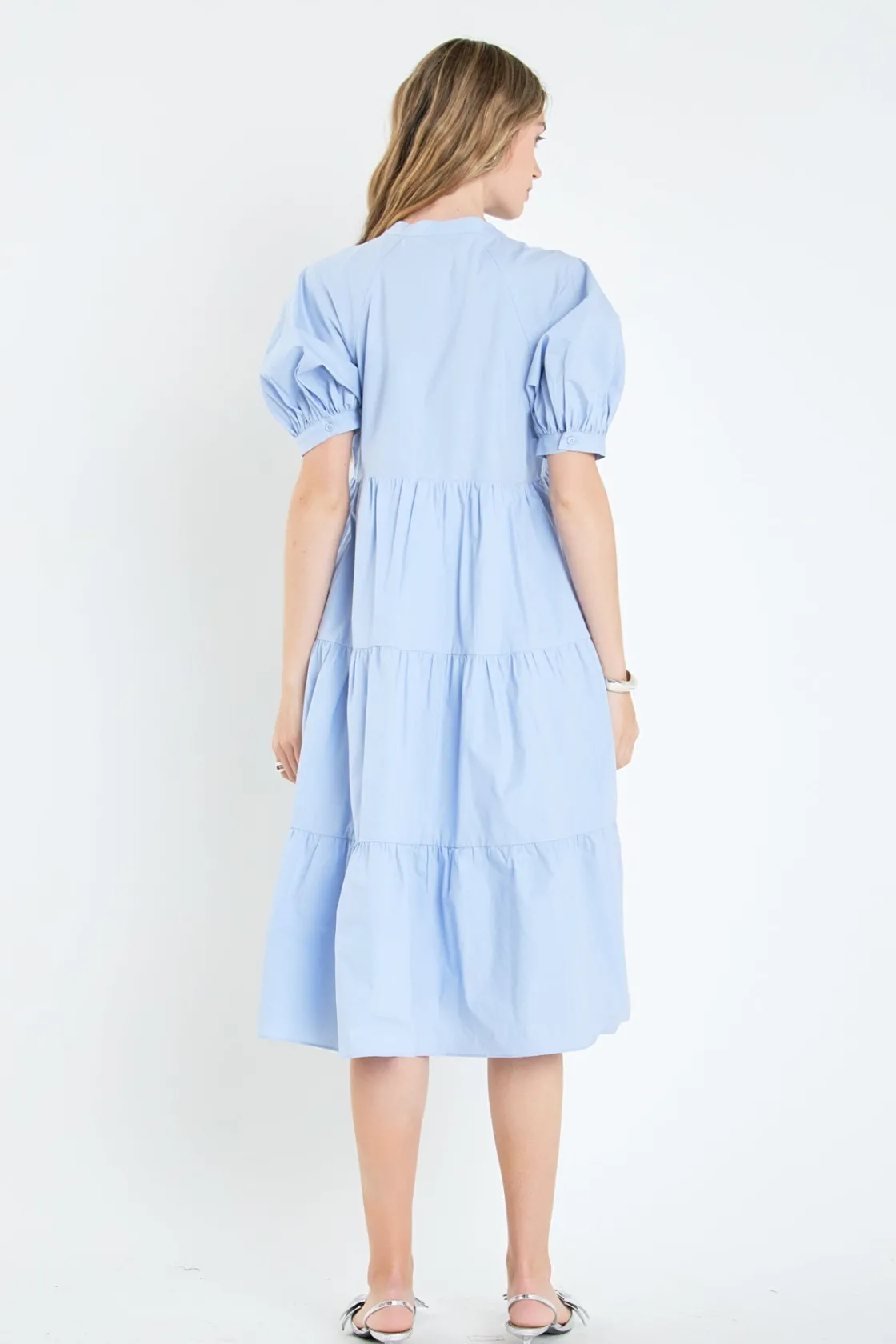english_factory__short_pu_37.webp ENGLISH FACTORY Tops*- Short Puff Sleeve Midi Dress