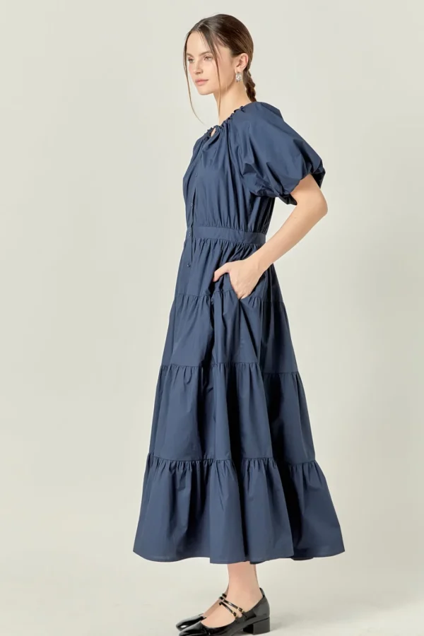 ENGLISH FACTORY Tops*- Short Sleeves Dress NAVY