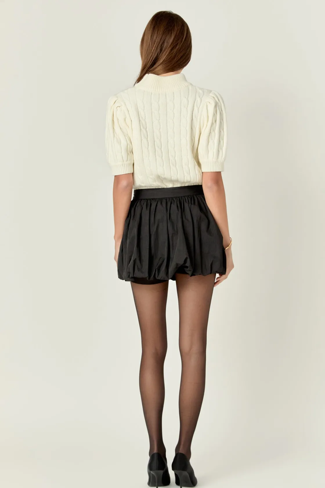 english_factory__shortsle_2.webp ENGLISH FACTORY Tops*- Short-Sleeve Cable-Knit Sweater