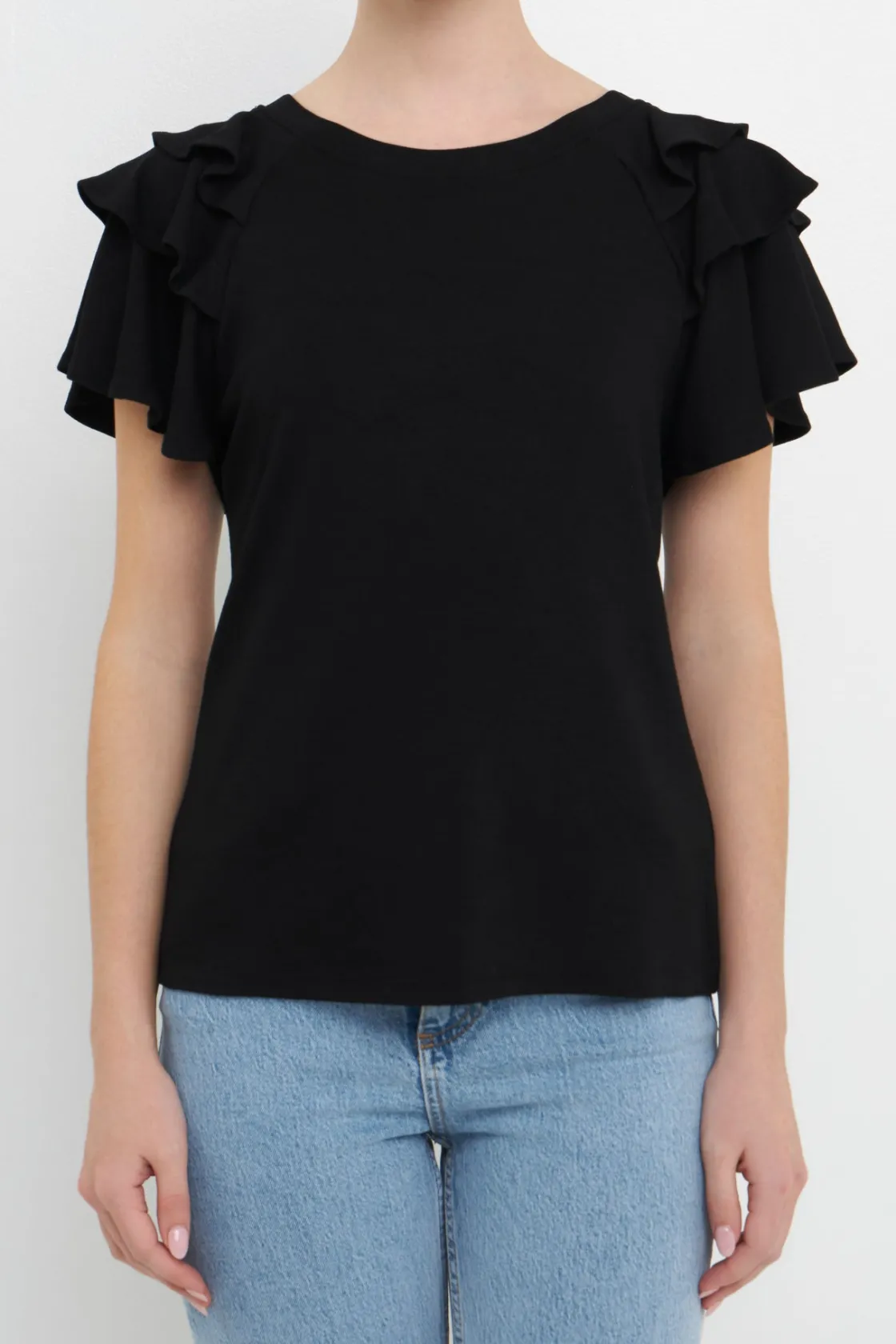english_factory__shoulder_1.webp ENGLISH FACTORY Tops*- Shoulder Ruffle Top