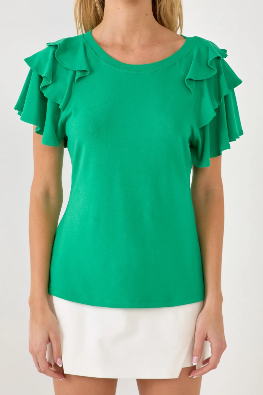 english_factory__shoulder_10.webp ENGLISH FACTORY Tops*- Shoulder Ruffle Top
