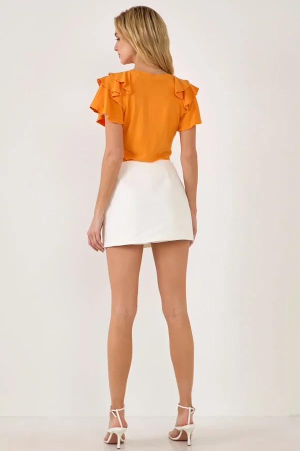 ENGLISH FACTORY Tops*- Shoulder Ruffle Top