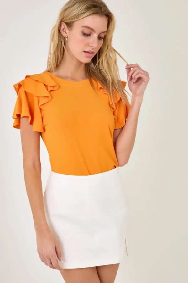 ENGLISH FACTORY Tops*- Shoulder Ruffle Top