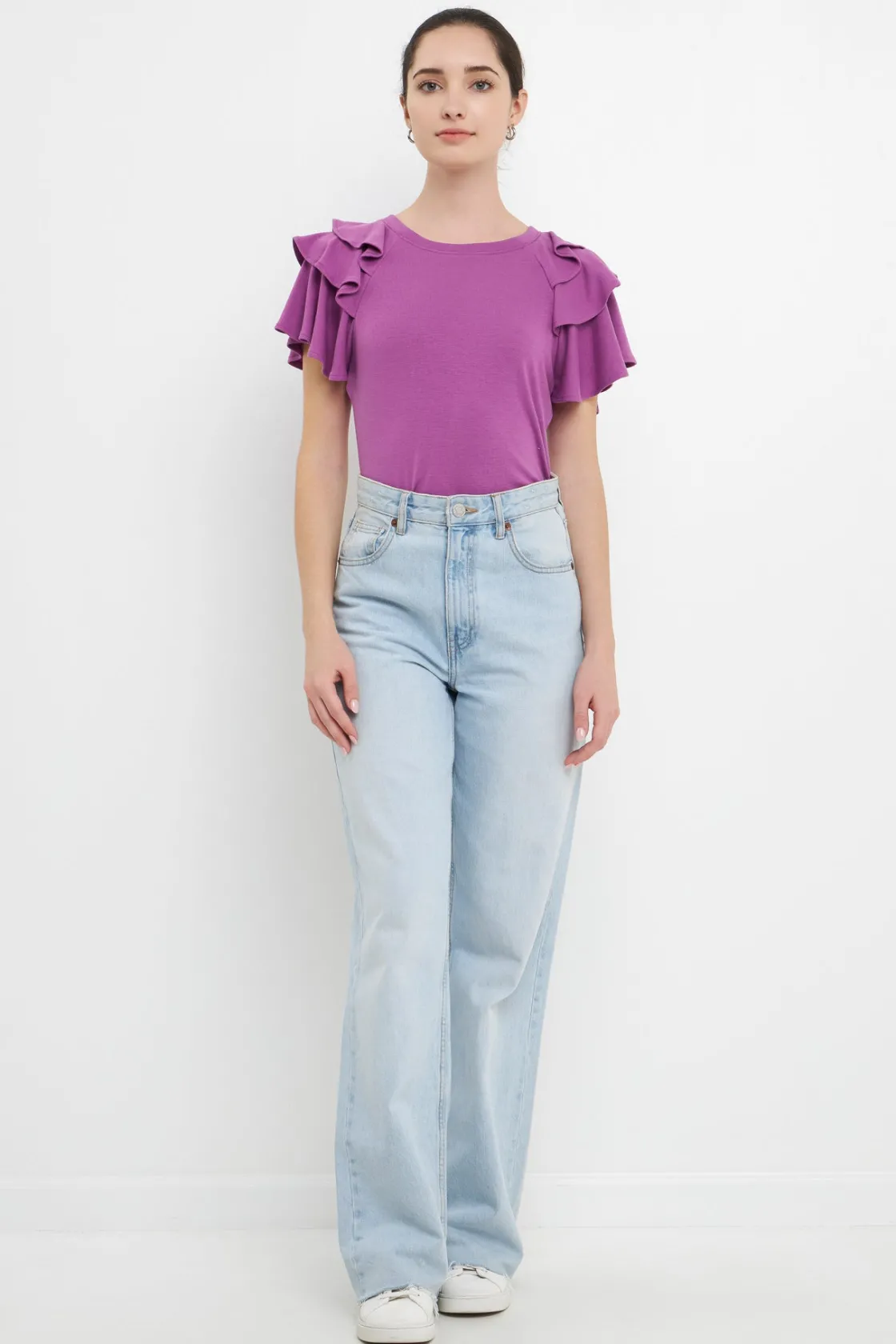 english_factory__shoulder_19.webp ENGLISH FACTORY Tops*- Shoulder Ruffle Top