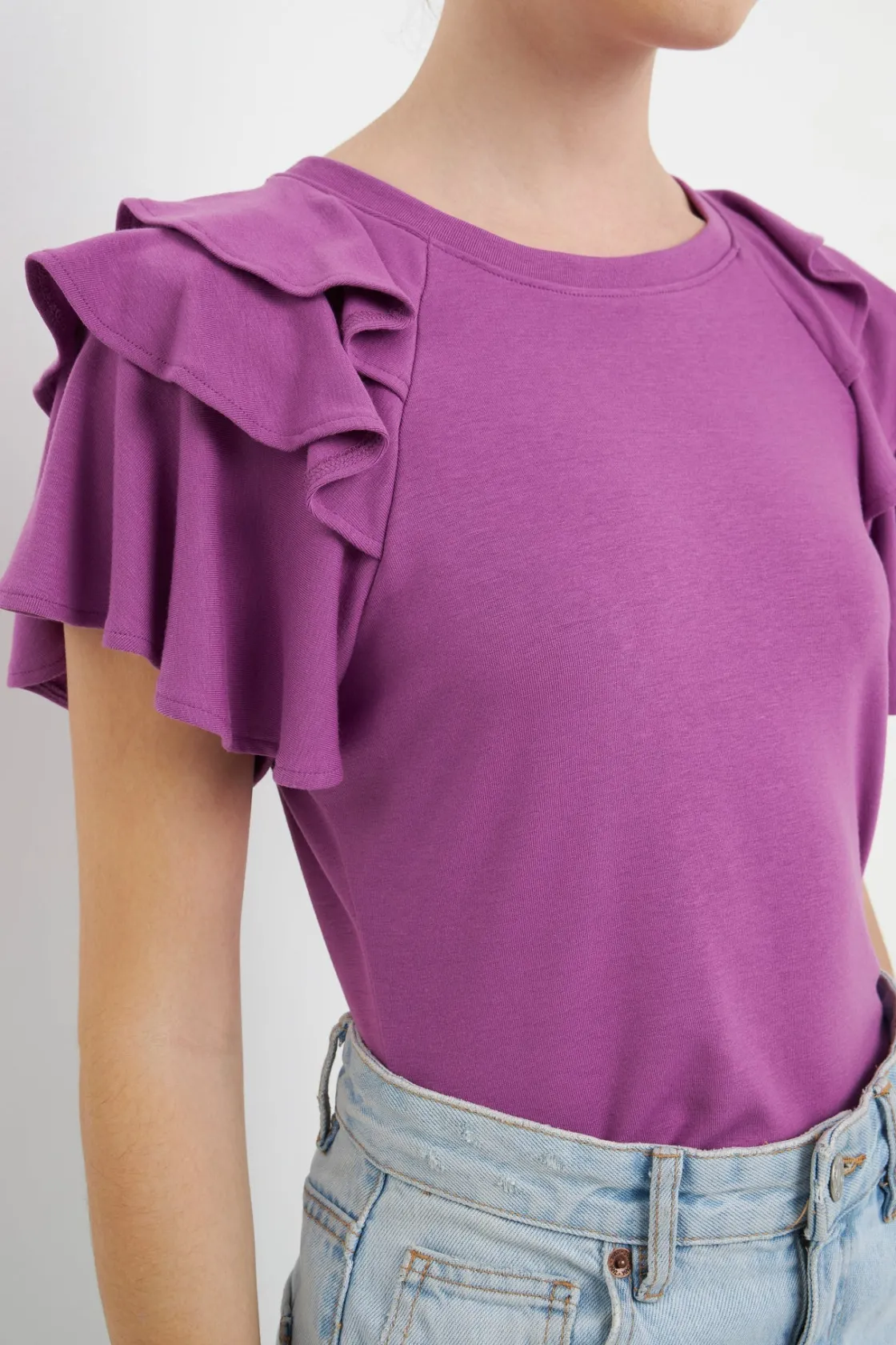 english_factory__shoulder_21.webp ENGLISH FACTORY Tops*- Shoulder Ruffle Top
