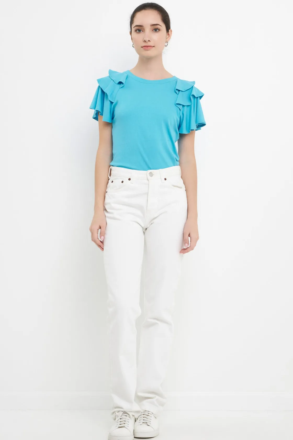 english_factory__shoulder_24.webp ENGLISH FACTORY Tops*- Shoulder Ruffle Top