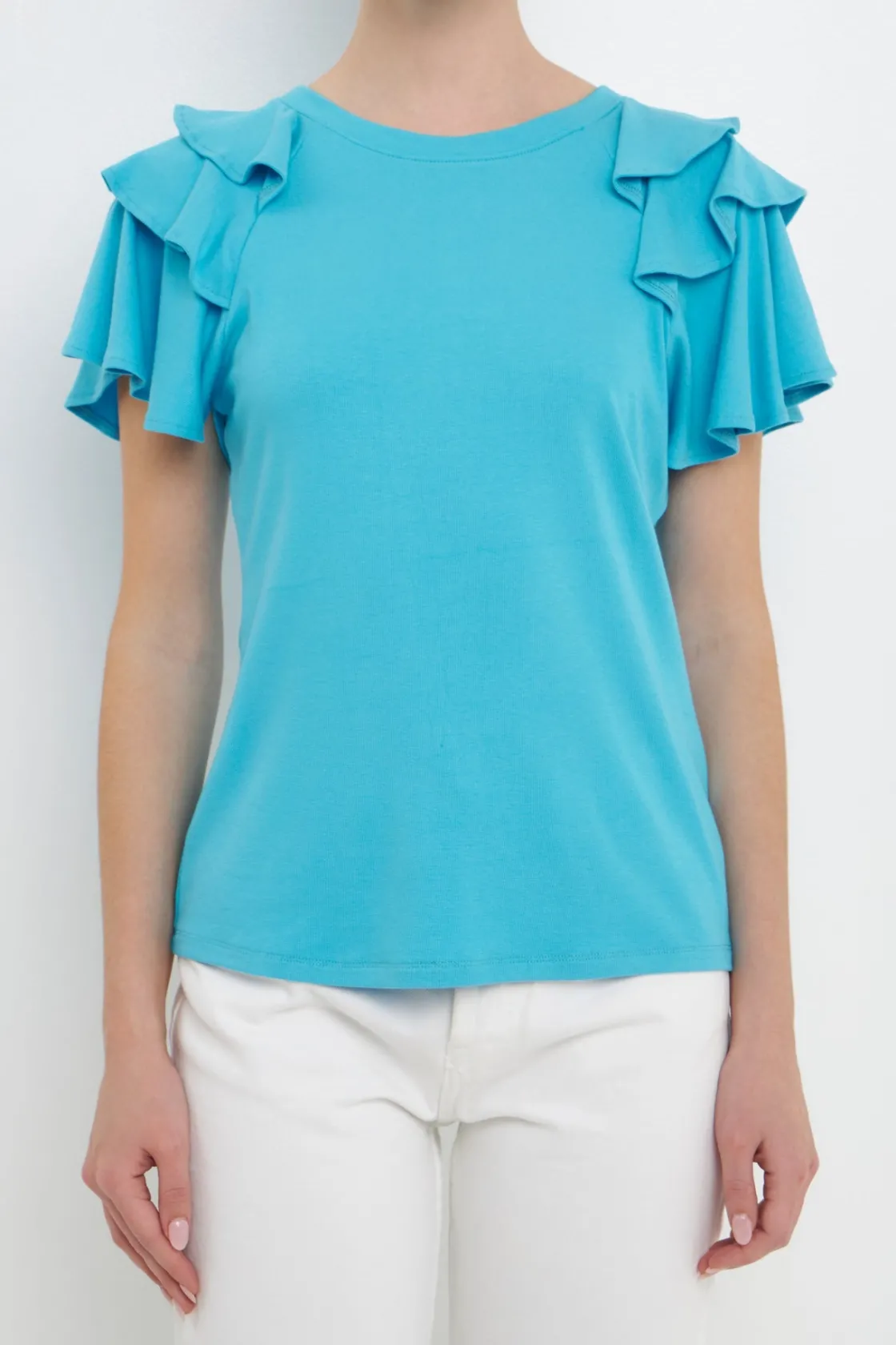 english_factory__shoulder_25.webp ENGLISH FACTORY Tops*- Shoulder Ruffle Top