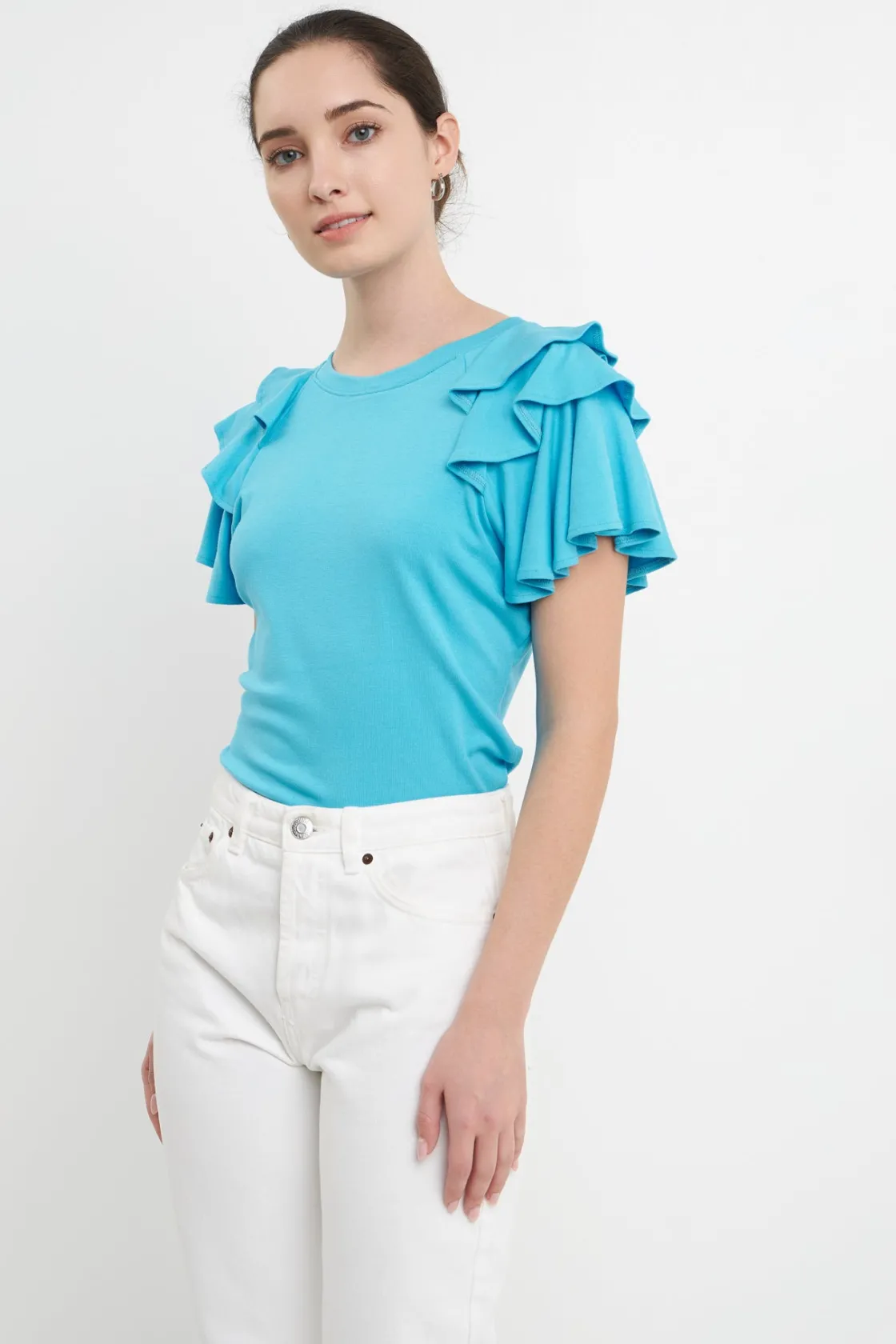 english_factory__shoulder_28.webp ENGLISH FACTORY Tops*- Shoulder Ruffle Top