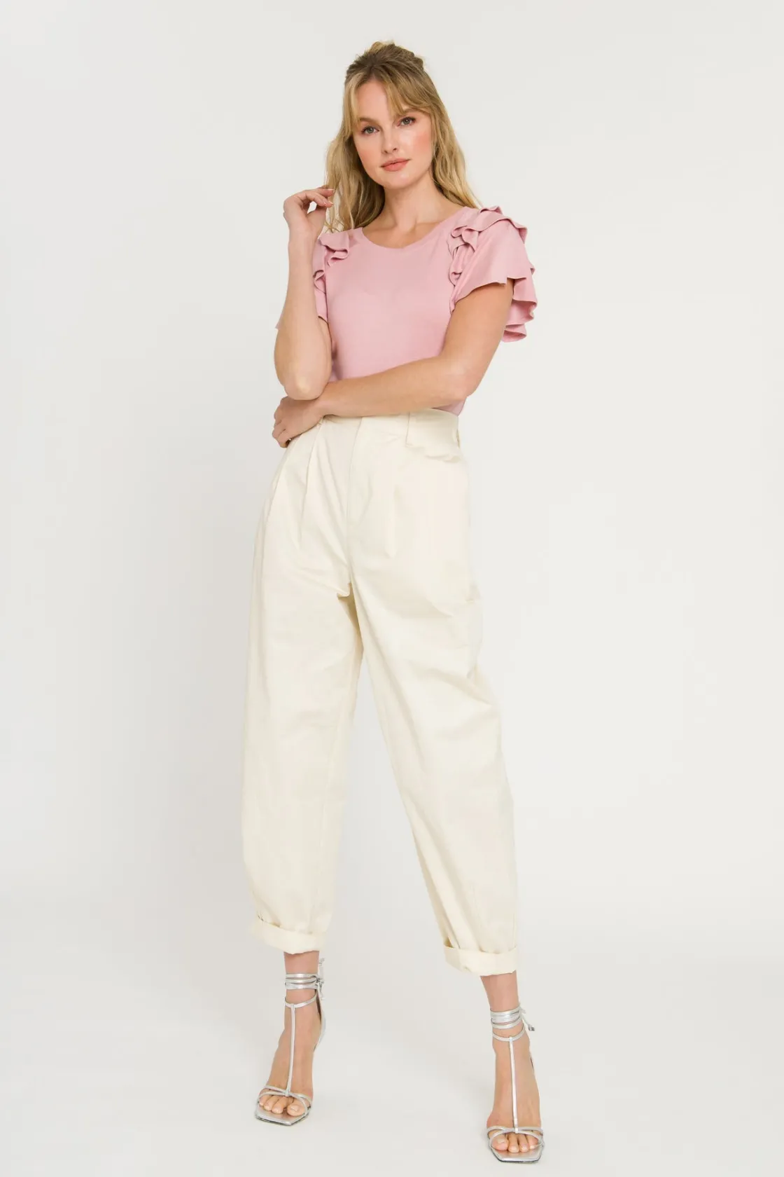 english_factory__shoulder_29.webp ENGLISH FACTORY Tops*- Shoulder Ruffle Top