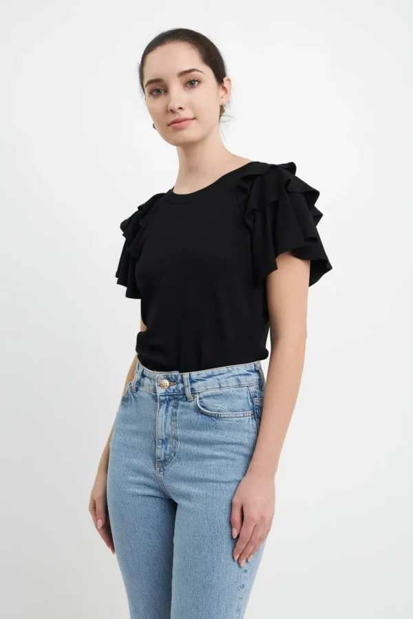 ENGLISH FACTORY Tops*- Shoulder Ruffle Top