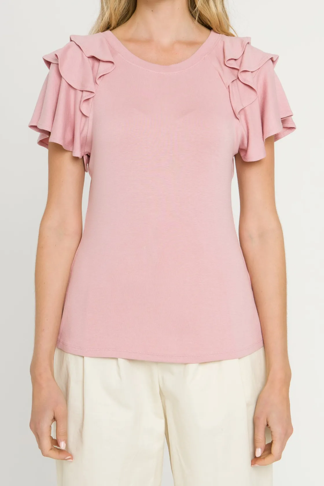 english_factory__shoulder_30.webp ENGLISH FACTORY Tops*- Shoulder Ruffle Top