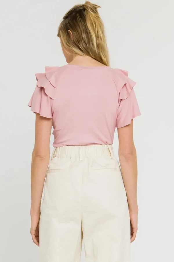 ENGLISH FACTORY Tops*- Shoulder Ruffle Top
