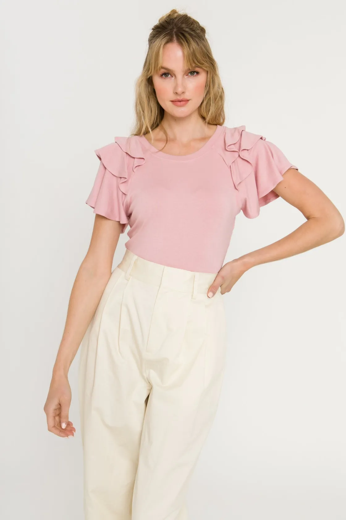 english_factory__shoulder_33.webp ENGLISH FACTORY Tops*- Shoulder Ruffle Top