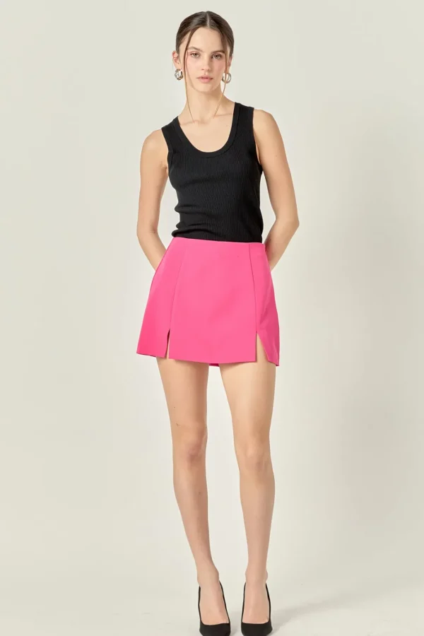 ENGLISH FACTORY Tops*- Side Slit Mini Skort