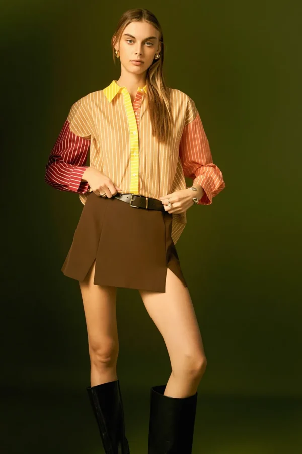 ENGLISH FACTORY Tops*- Side Slit Mini Skort