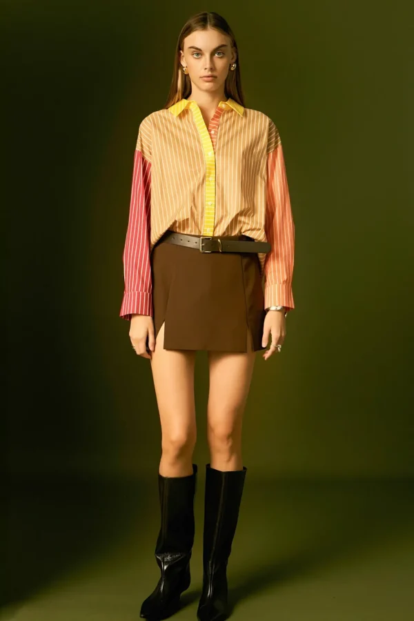 ENGLISH FACTORY Tops*- Side Slit Mini Skort