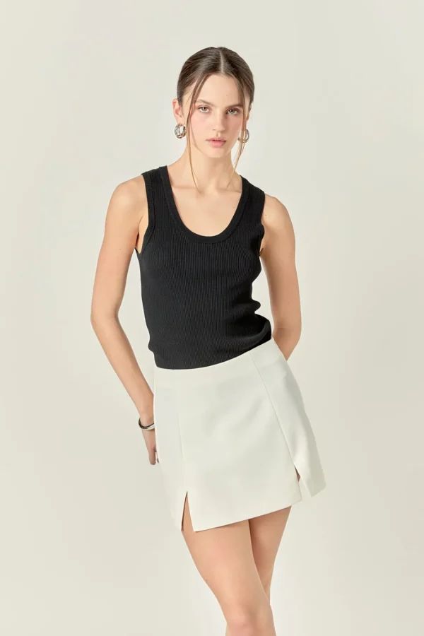 ENGLISH FACTORY Tops*- Side Slit Mini Skort