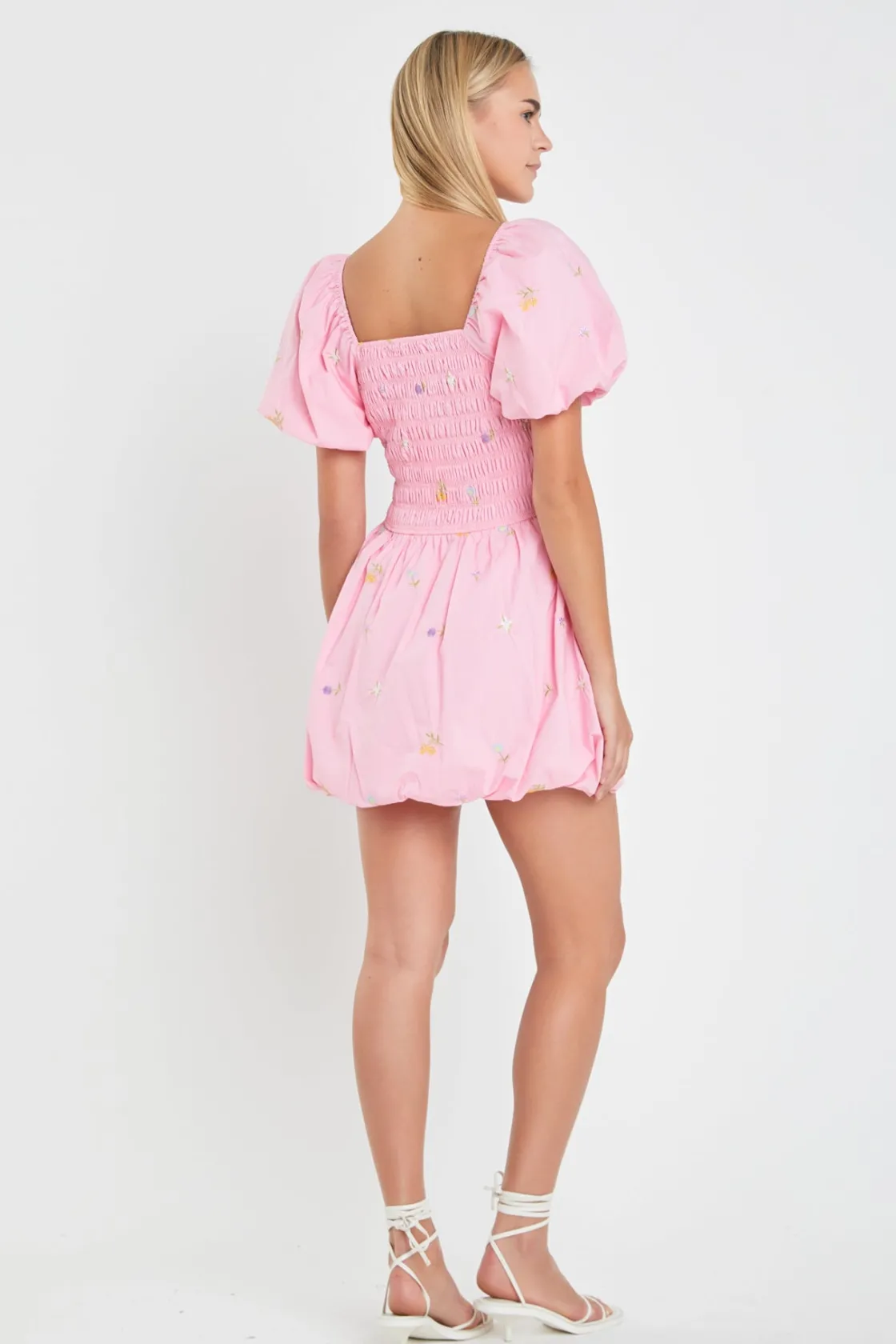 english_factory__smocked__7.webp ENGLISH FACTORY Tops*- Smocked Dress with Balloon Sleeves