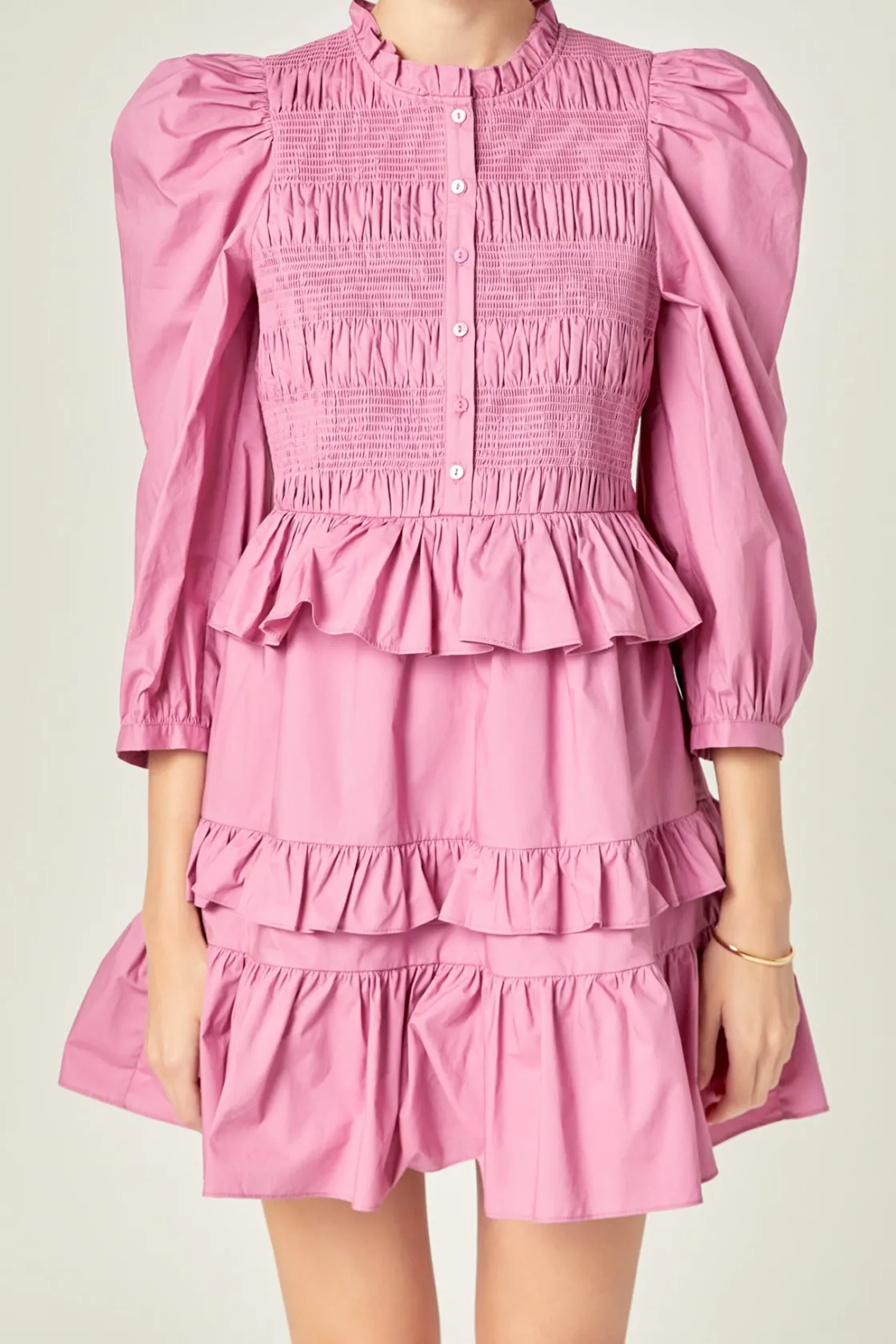 english_factory__smocking_5.webp ENGLISH FACTORY Tops*- Smocking Detail Mini Dress