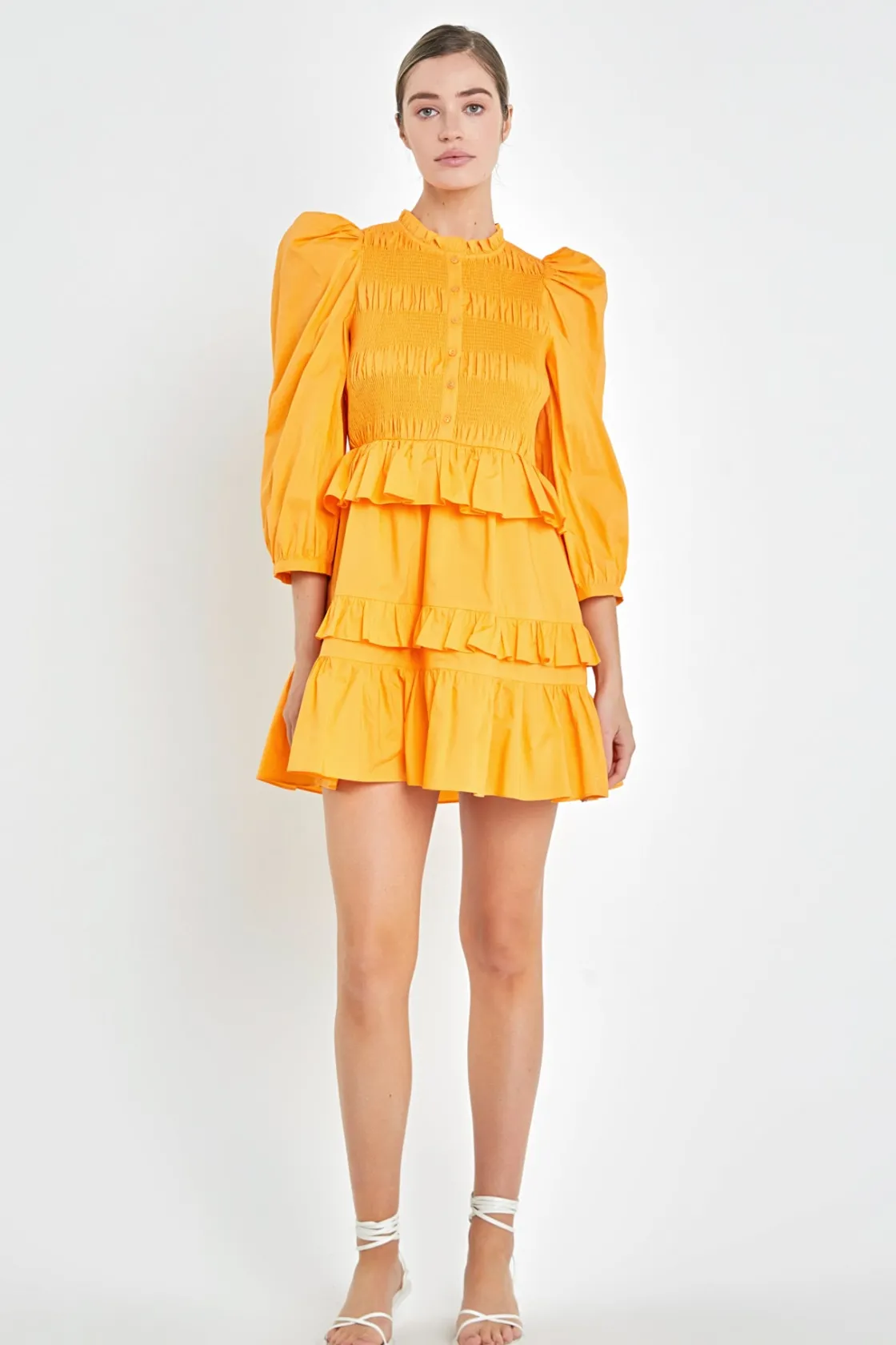 english_factory__smocking_9.webp ENGLISH FACTORY Tops*- Smocking Detail Mini Dress