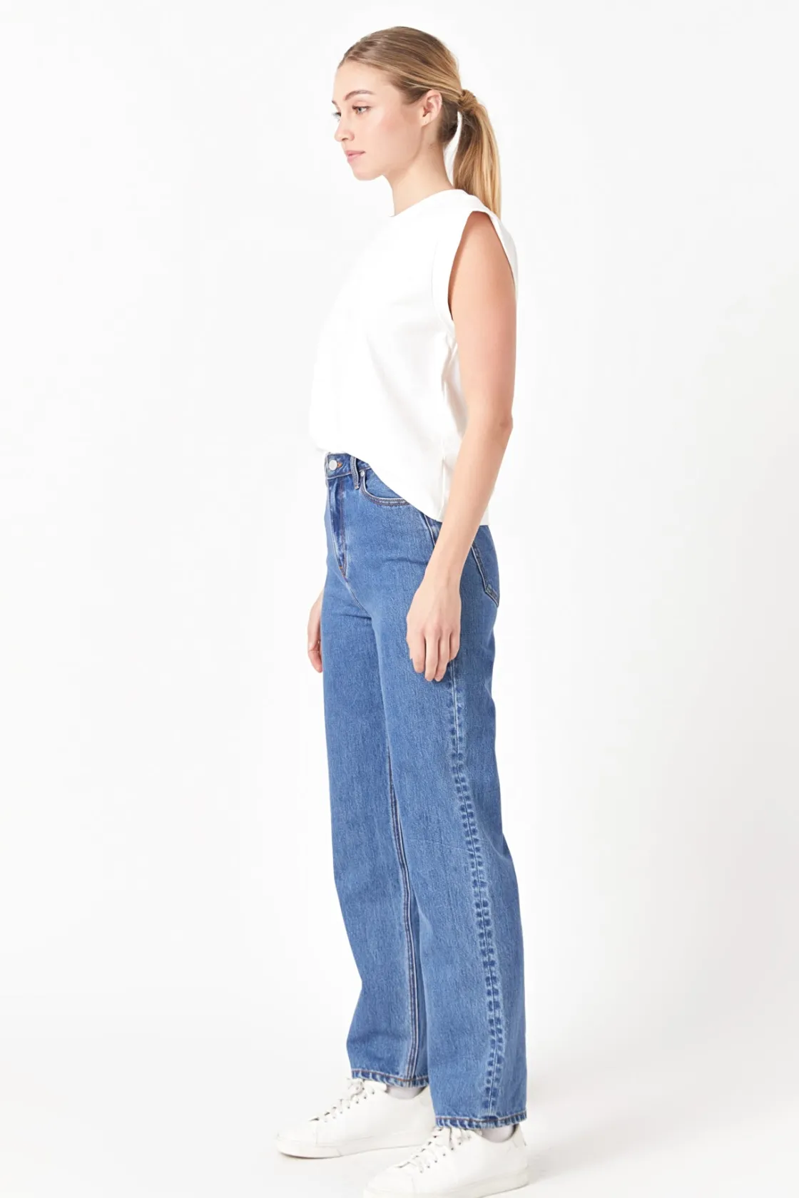 english_factory__solid_ri_1.webp ENGLISH FACTORY Tops*- Solid Ribbed Cotton T-shirt