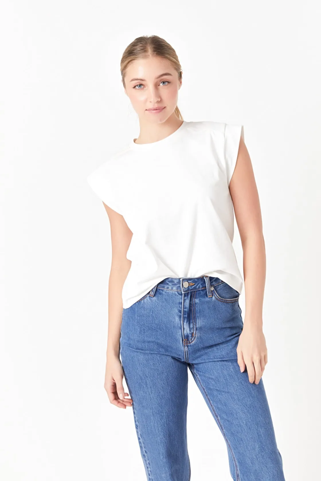english_factory__solid_ri_3.webp ENGLISH FACTORY Tops*- Solid Ribbed Cotton T-shirt