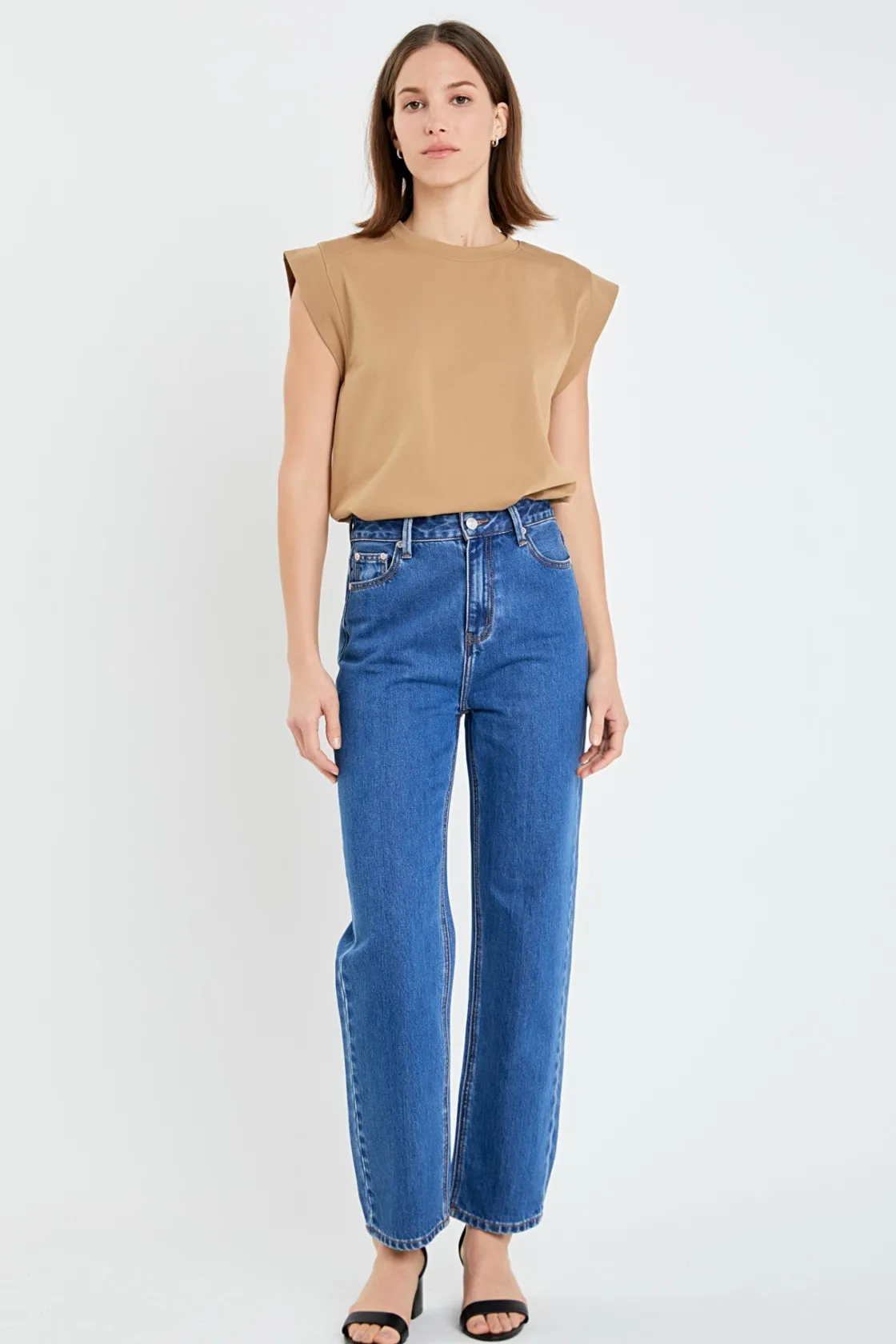 english_factory__solid_ri_4.webp ENGLISH FACTORY Tops*- Solid Ribbed Cotton T-shirt