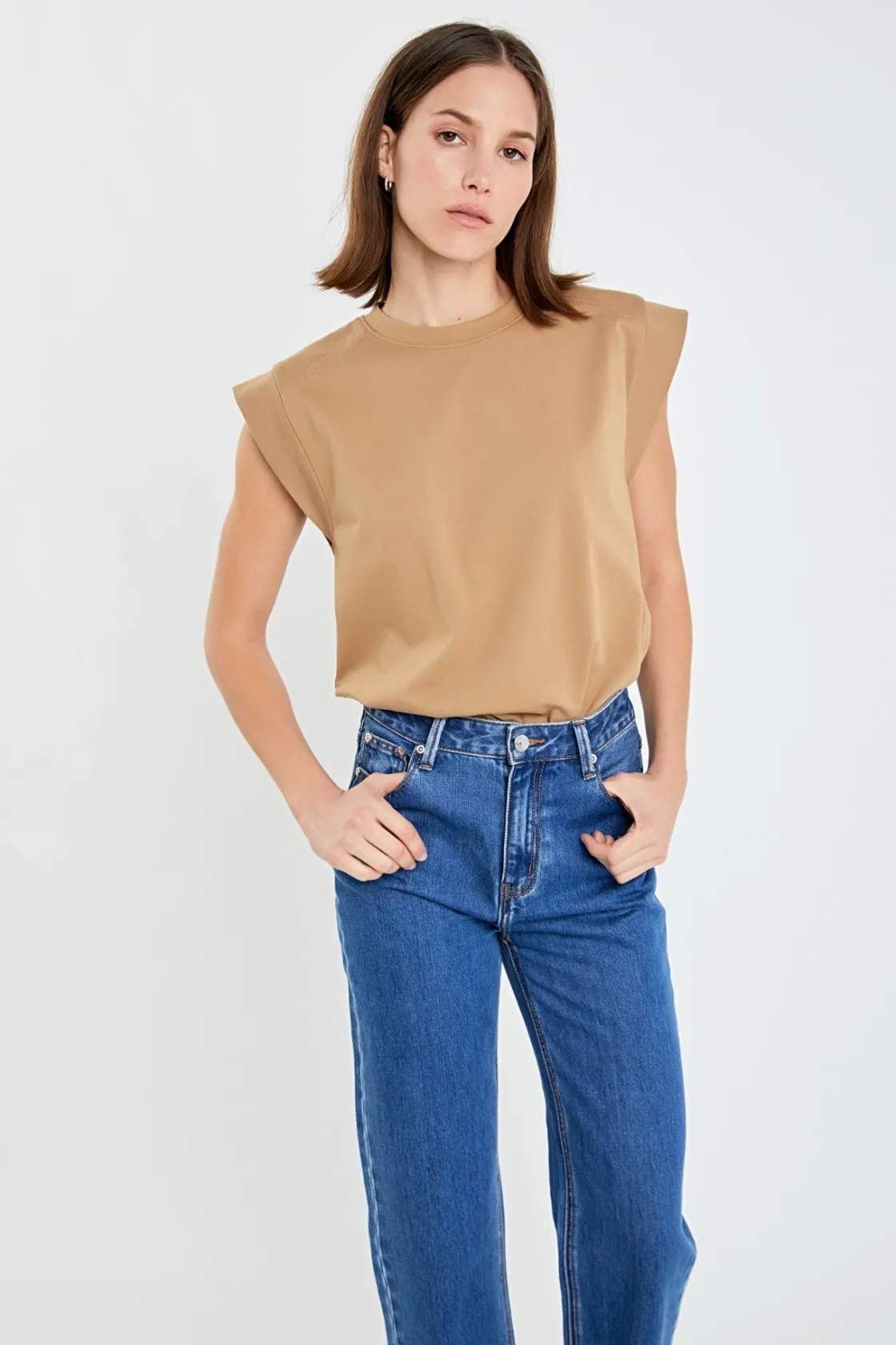 english_factory__solid_ri_8.webp ENGLISH FACTORY Tops*- Solid Ribbed Cotton T-shirt