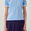 ENGLISH FACTORY Tops*- Sportswear Knit Polo Shirt POWDERBLUE