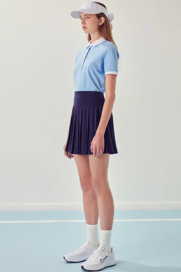 ENGLISH FACTORY Tops*- Sportswear Knit Polo Shirt POWDERBLUE